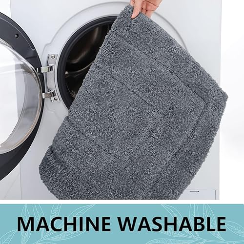 Miniatura 165 de Buganda Alfombras de baño, 24" x 16", Alfombras de baño de microfibra suaves y absorbentes, Alfombra de ducha esponjosa antideslizante, Alfombras de