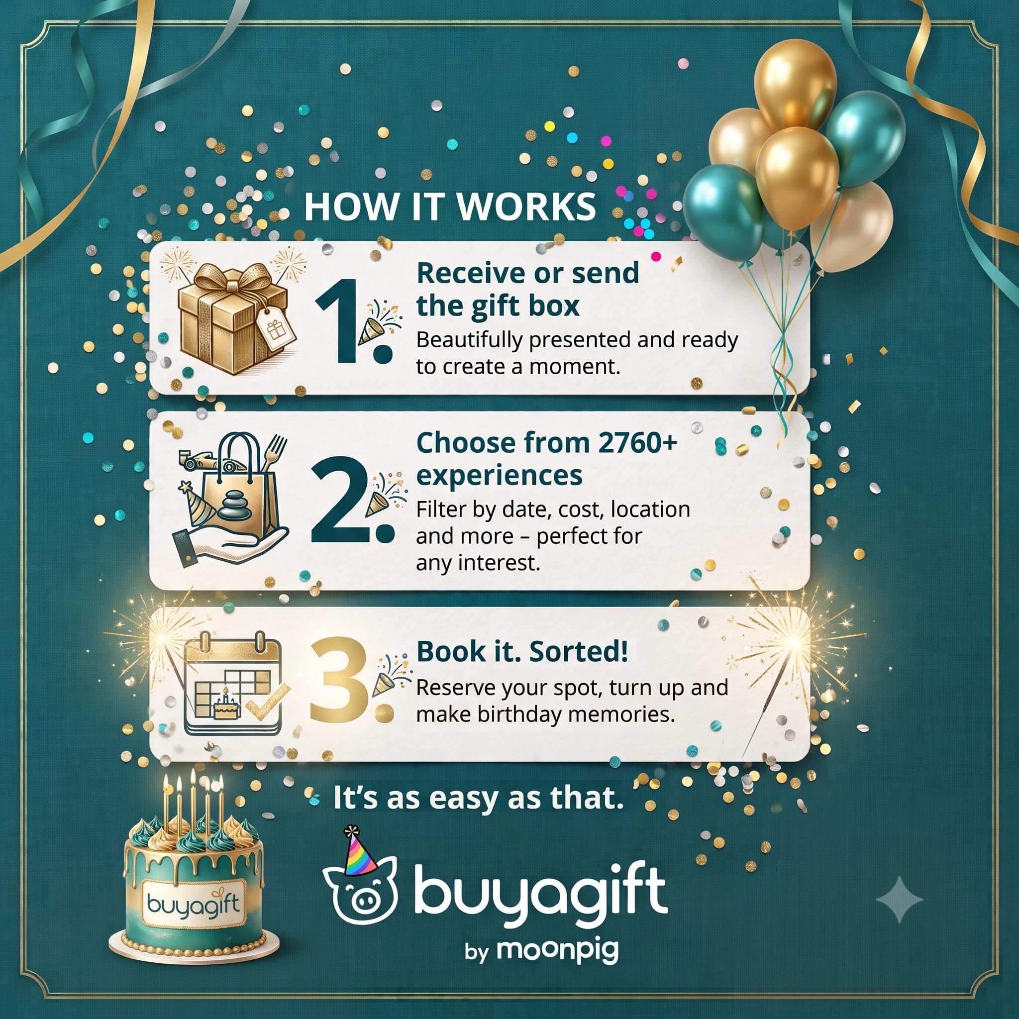 Buyagift Geburtstagsgeschenk-Box – über 1.500 Erlebnisse für ein oder zwei Personen.