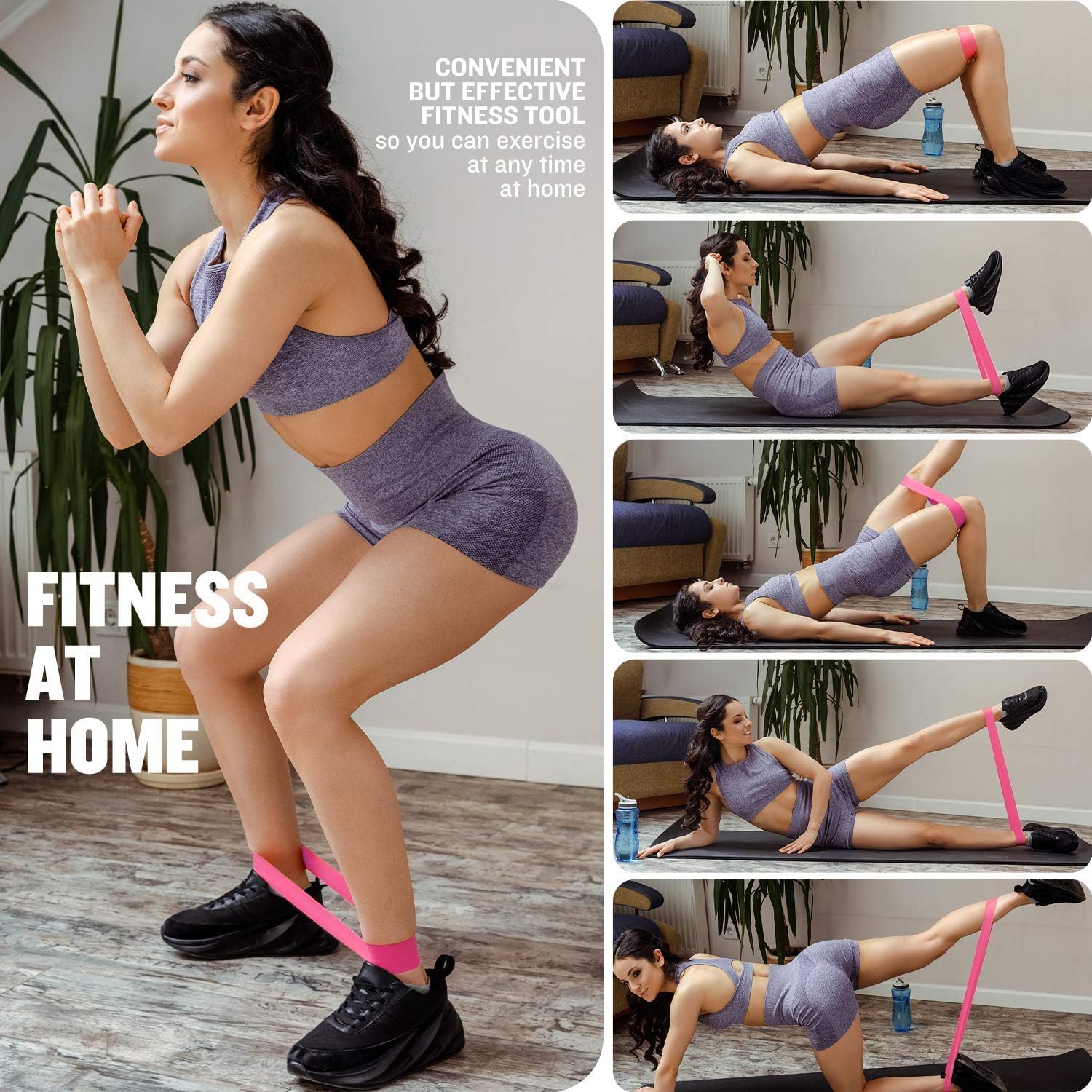 Arrowell Resistance Bands for Women Legs and Butt Workout Loop Bands Set of 4 for Home Fitness, Stretching, Strength Training, Physical Therapy, Pilates Flexbands, Natural Latex Exercise Bands