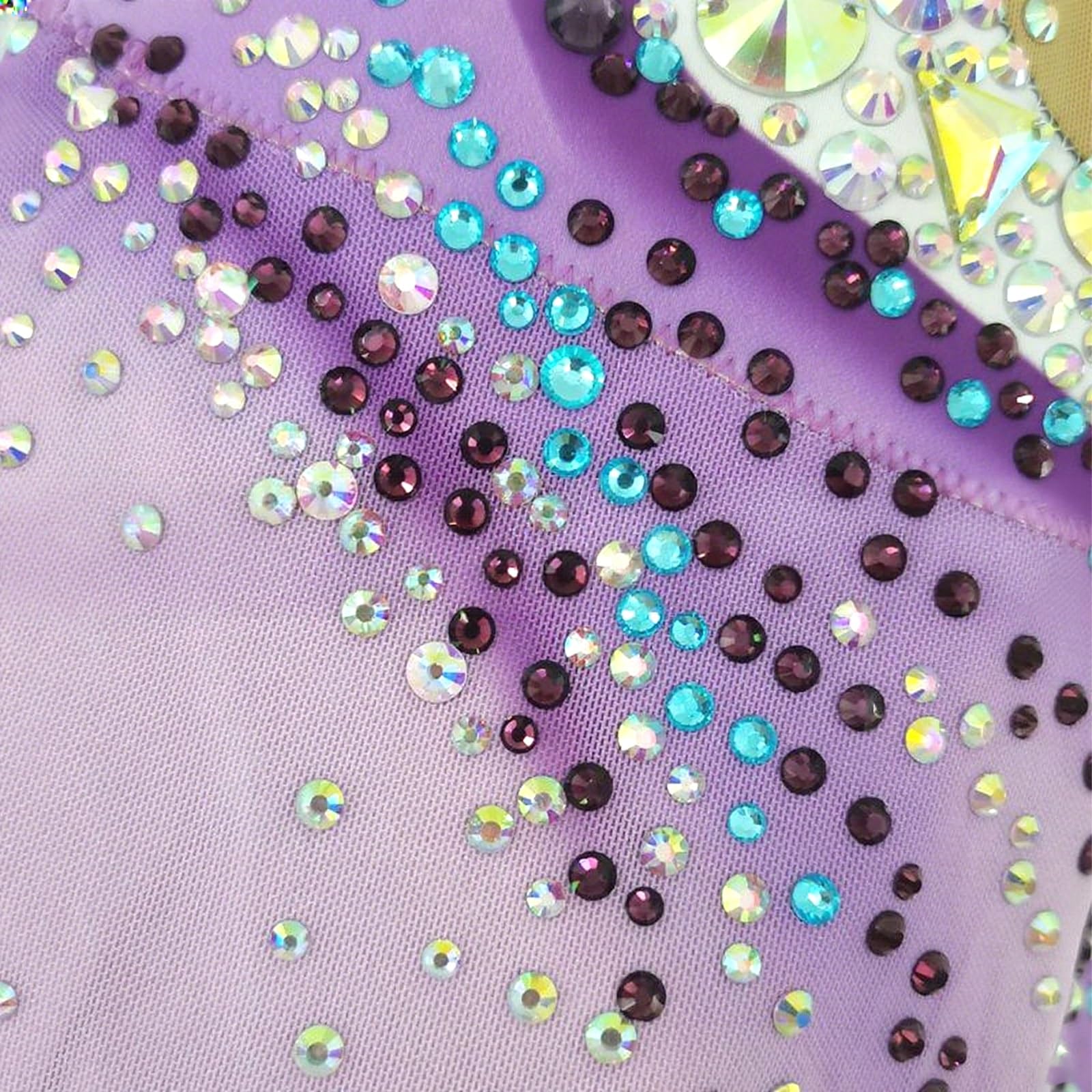 Maillot De Gimnasia Rítmica For Niñas, Personalizable Con Diamantes De Imitación, Sin Mangas, Elegante Uniforme For Actuación Y Práctica.