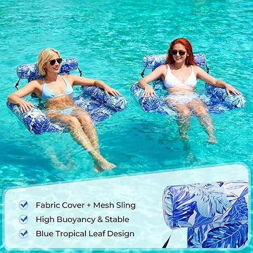 Miniatura 3 de Flotador inflable de piscina para adultos  Silla flotante resistente y fideos de piscina para verano, playa, lago y fiestas en la piscina  Cómodo
