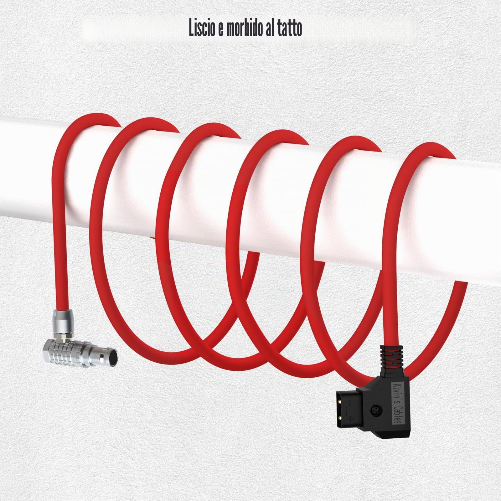 Alvin's Cables Cavo di alimentazione ad angolo retto da 2 pin maschio a D-Tap per Teradek SmallHD Z-CAM Blackmagic Pyxis, 45cm|18pollici, Ultra Soft & Flexible