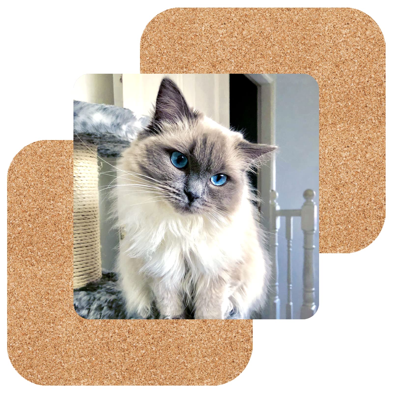 Ditzy Doll White Personalised Photo Coaster - Custom Any Text Any Photo Upload Wooden 9Cm Square Glossy Gift Idea