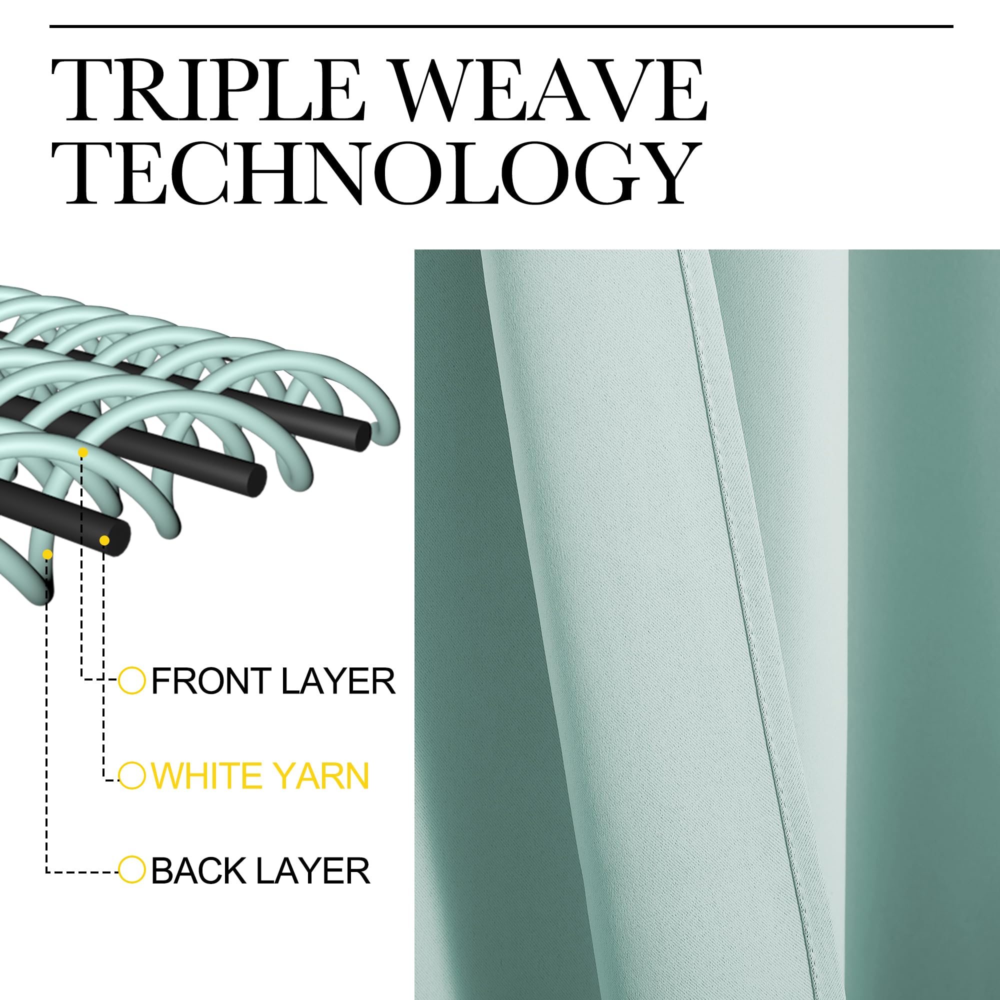 NICETOWN Black Blackout Curtains and Drapes 48 inches Long, Privacy RV Draperies for Small Windows, Thermal Insulated Curtain Panels (42" Wide, 2 Panels)