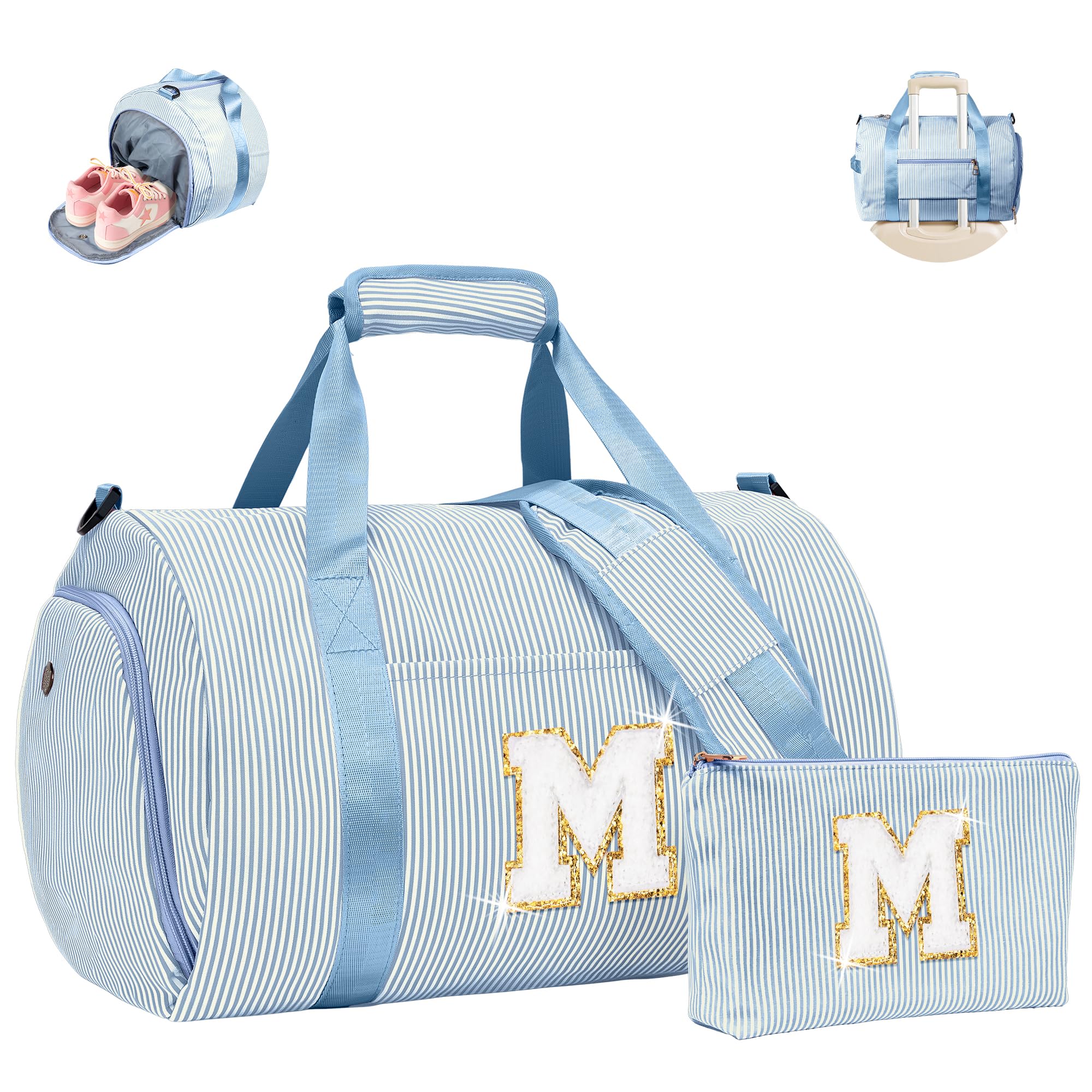 Vogewood Gift for Teenager, Girls Travel Duffle Bag, Overnight Duffel Bags, Blue, M