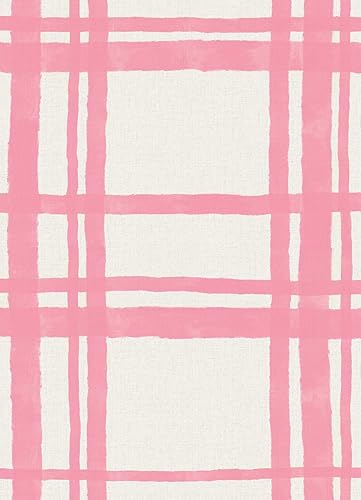 Plaid Think PP4706 - Papel tapiz geométrico para despegar y pegar, color rosa