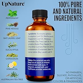 UpNature Breathe Essential Oils Blend (Large 2oz) Essential Oils for Diffusers for Home Humidifier Vaporizer Liquid, Eucalyptus and Menthol Blend, Aromatherapy Oils