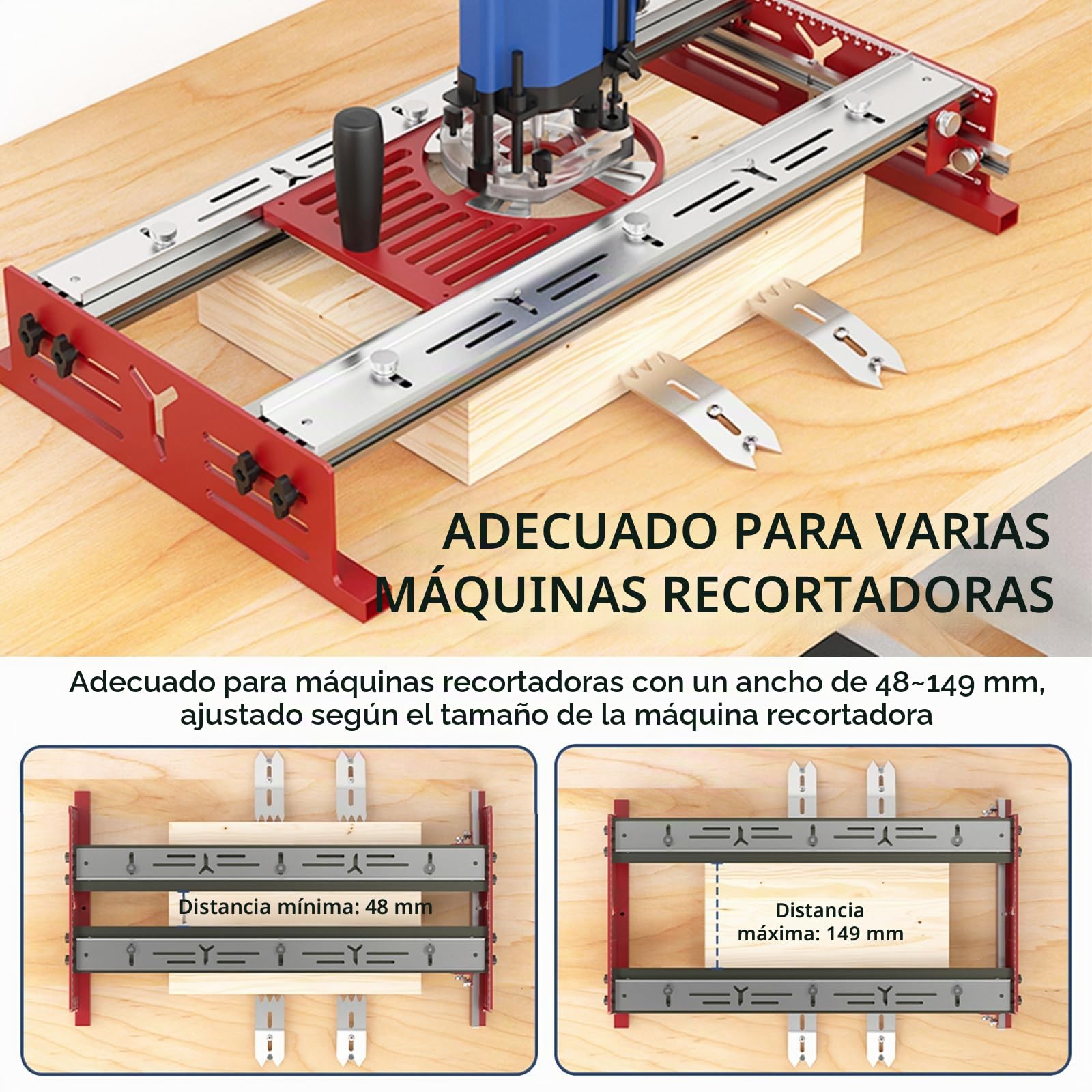 Juego de Abrazaderas de Límite para Carpintería, Trineo de Enrutador para Aplanar Losas + Base de Fresadora, Base de Enrutador de Madera Placa Deslizante de Enrutador de Carpintería