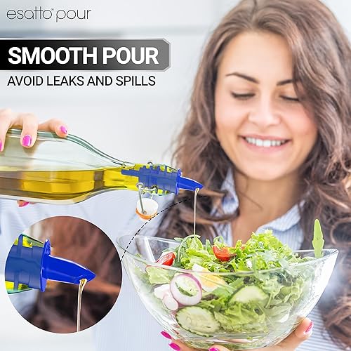 Miniatura 7 de Esatto Vertedor de botellas de plástico o vertedor de licor, 13 piezas, versátil como un vertedor de bebidas, vertedor de alcohol y jarabe, fácil de