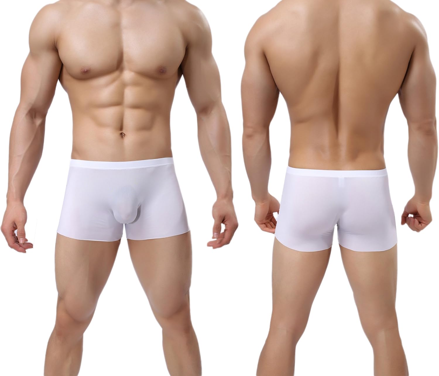 Men's Silky Underwear Trunks Rather Transparent Boxer Briefs Short Leg - Image 4