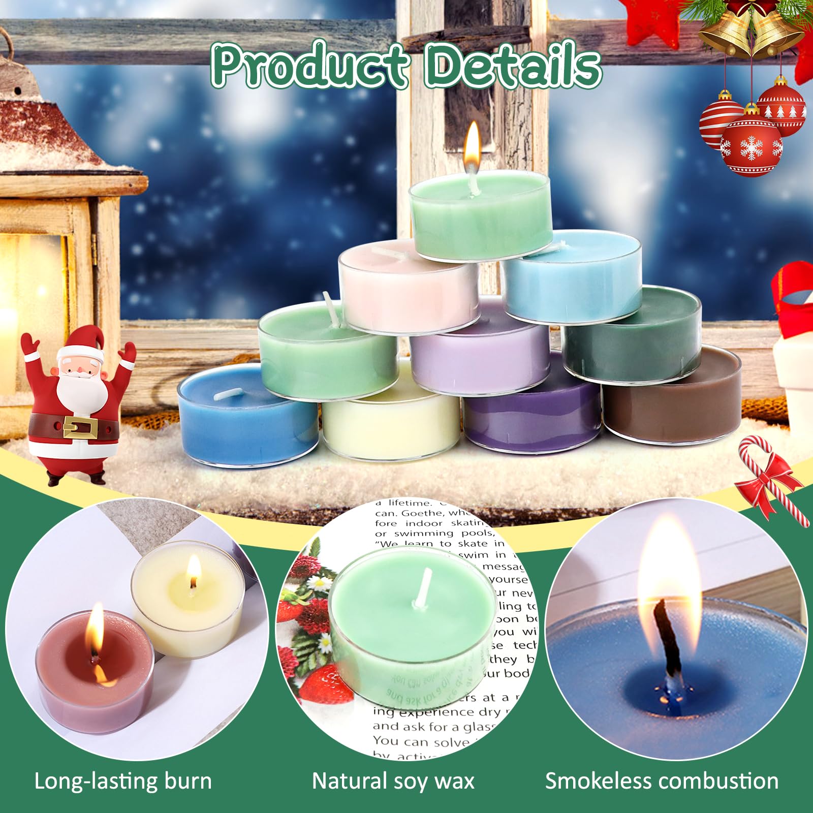 Calendario de Adviento Velas Perfumadas 2025, Juego de Regalos de Velas Perfumadas, Calendario de Cuenta Regresiva de Velas de 24 Días con 24 Velas Perfumadas, para Relajación, Fiesta, Boda, Yoga