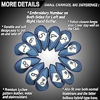 Vista 46 de FINGER TEN Premium Synthetic Leather Stylish Iron & Wedge Golf Head Covers Value 12 Piece Set, Embroidered Labels & Fits Most Clubs Gift Set, Travel