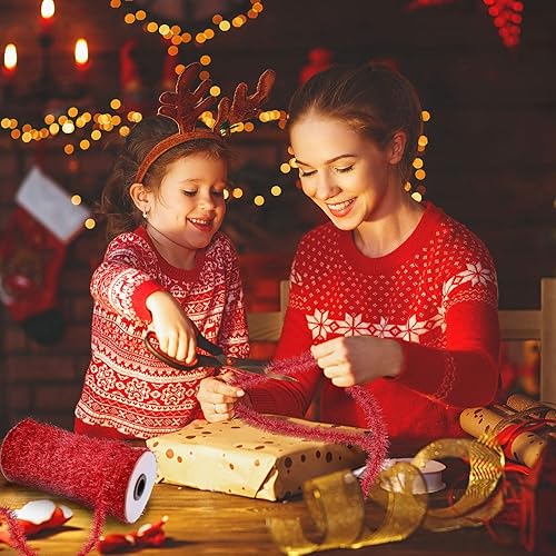 Miniatura 4 de eBoot Guirnalda de oropel de Navidad de 147.6 pies50 yardas, fina purpurina metálica para envolver regalos, decoración para festividades, árbol de