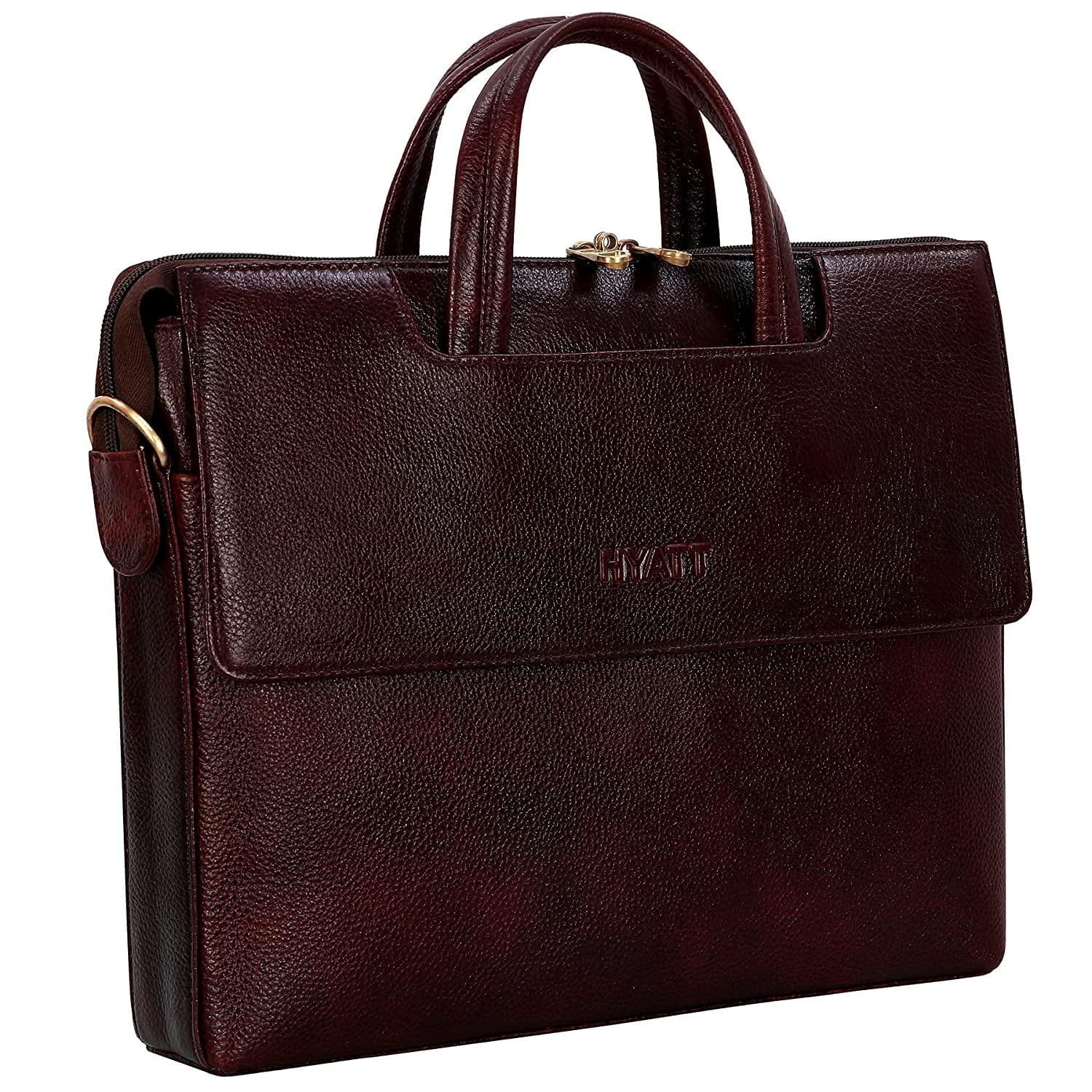 richsign leather accessories Full Grain Natural Leather Laptop Messenger & Shoulder Bags for Men Women Office Briefcase Branded Stylish..Dimensions: L-14 x H- 12 x W- 2 Inch (Weight=900 GR)-picture-52
