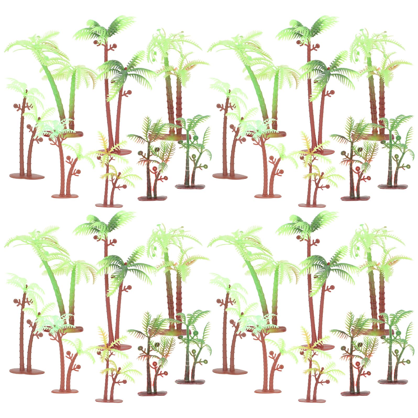 GALPADA 40pcs Aquarium Artificial Coconut Tree Decoration Plastic Fish Tank Plants Model Scenery for Fish Tank Landscaping and