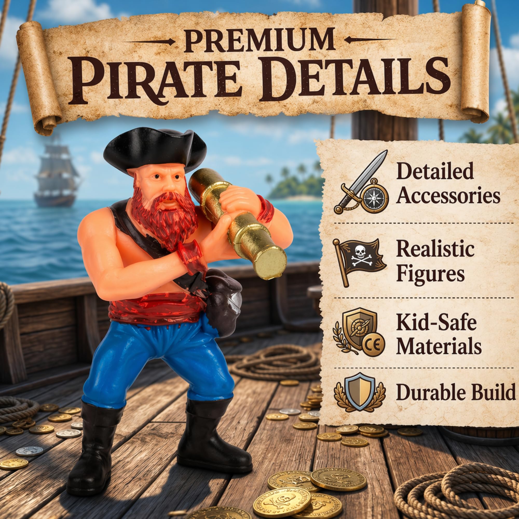Amazon.co.jp: 8ピース 海賊アクションフィギュア プレイセット ポーズ