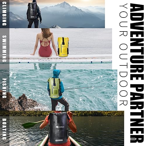 Miniatura 7 de SEPEAK - Bolsa seca marina impermeable de 55 litros, mochila enrollable, saco seco resistente para kayak, canotaje, natación, buceo, surf, rafting,