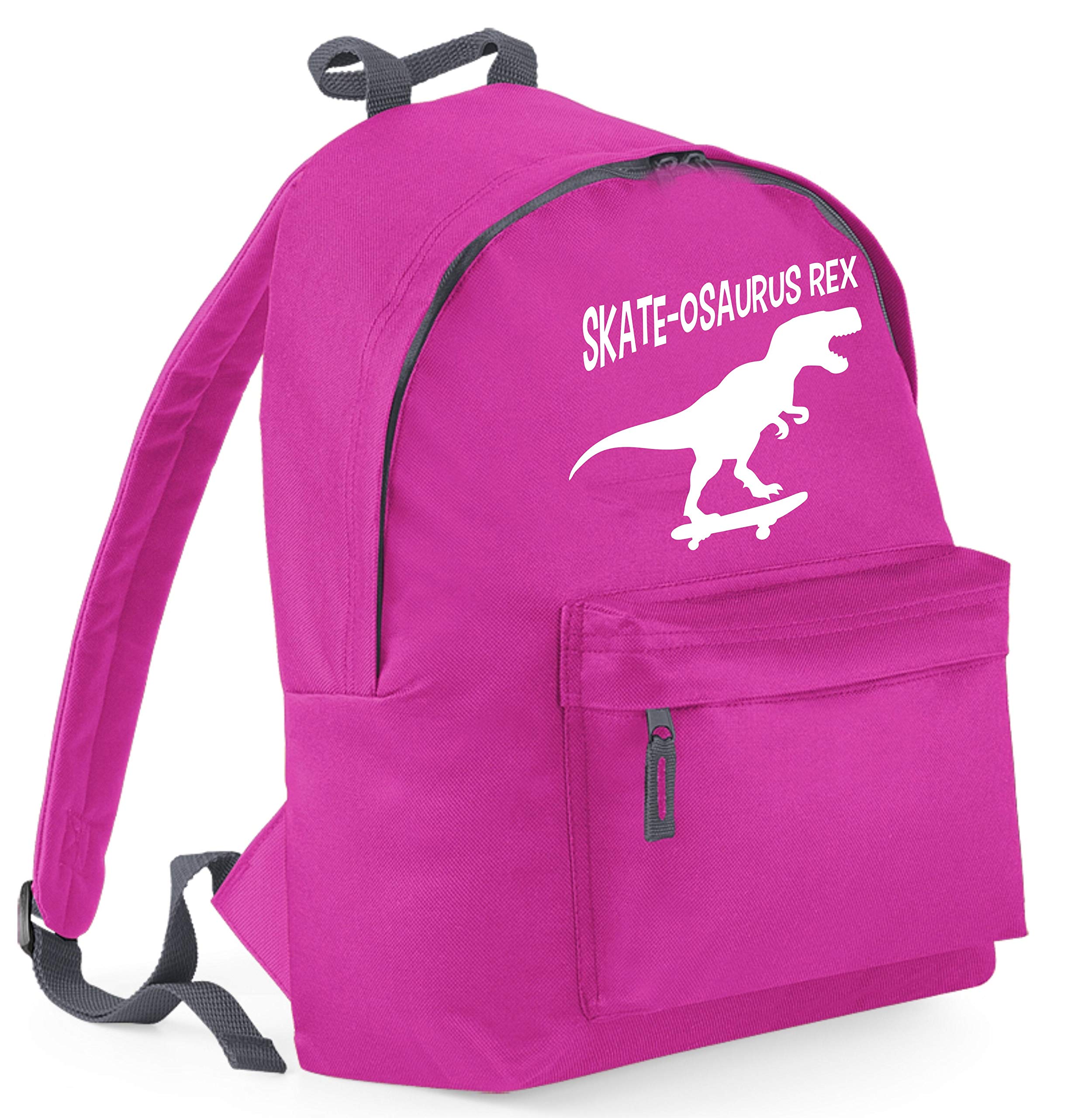 Sac à dos d'école rose fuchsia Skate-osaurus Rex cartable enfant résistant avec bretelles