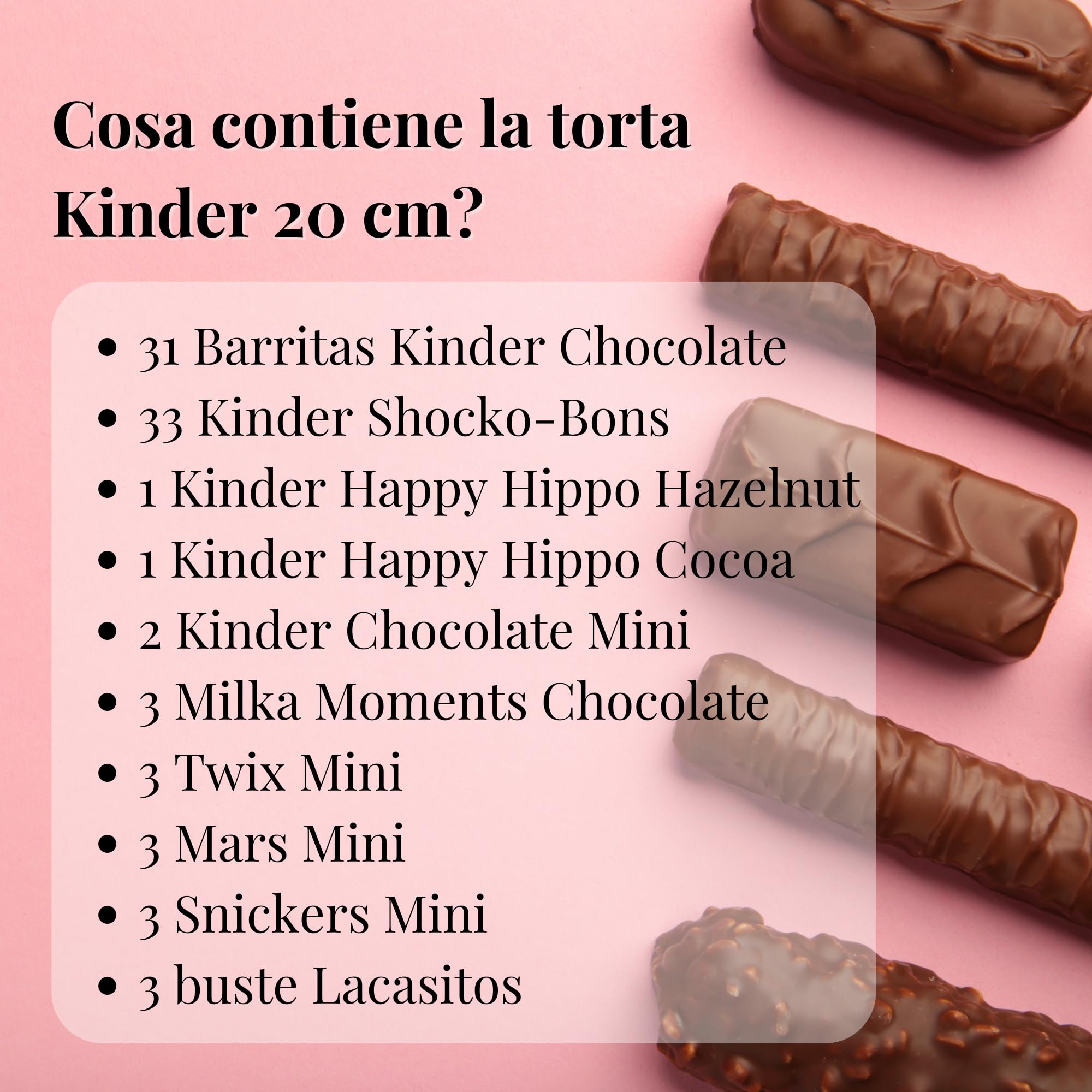 Kinder Torta Al Cioccolato + Miniatures - Regalo Per San Valentino. + 80 Cioccolatini Kinder - Torta 20 cm [IAMI]