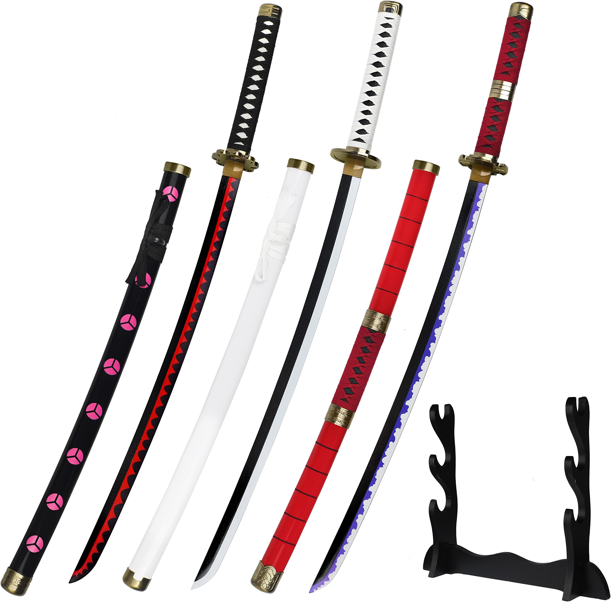Logest Zoro Replica Sword - Exact Replica from The Anime - Use for Arts Role Play Cosplay or Décor with Belt and Stand