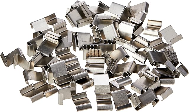Merriway BH03660 (100 Pcs) Stainless Steel Z-Lap Type Greenhouse Glazing Clip - Pack of 100 Pieces
