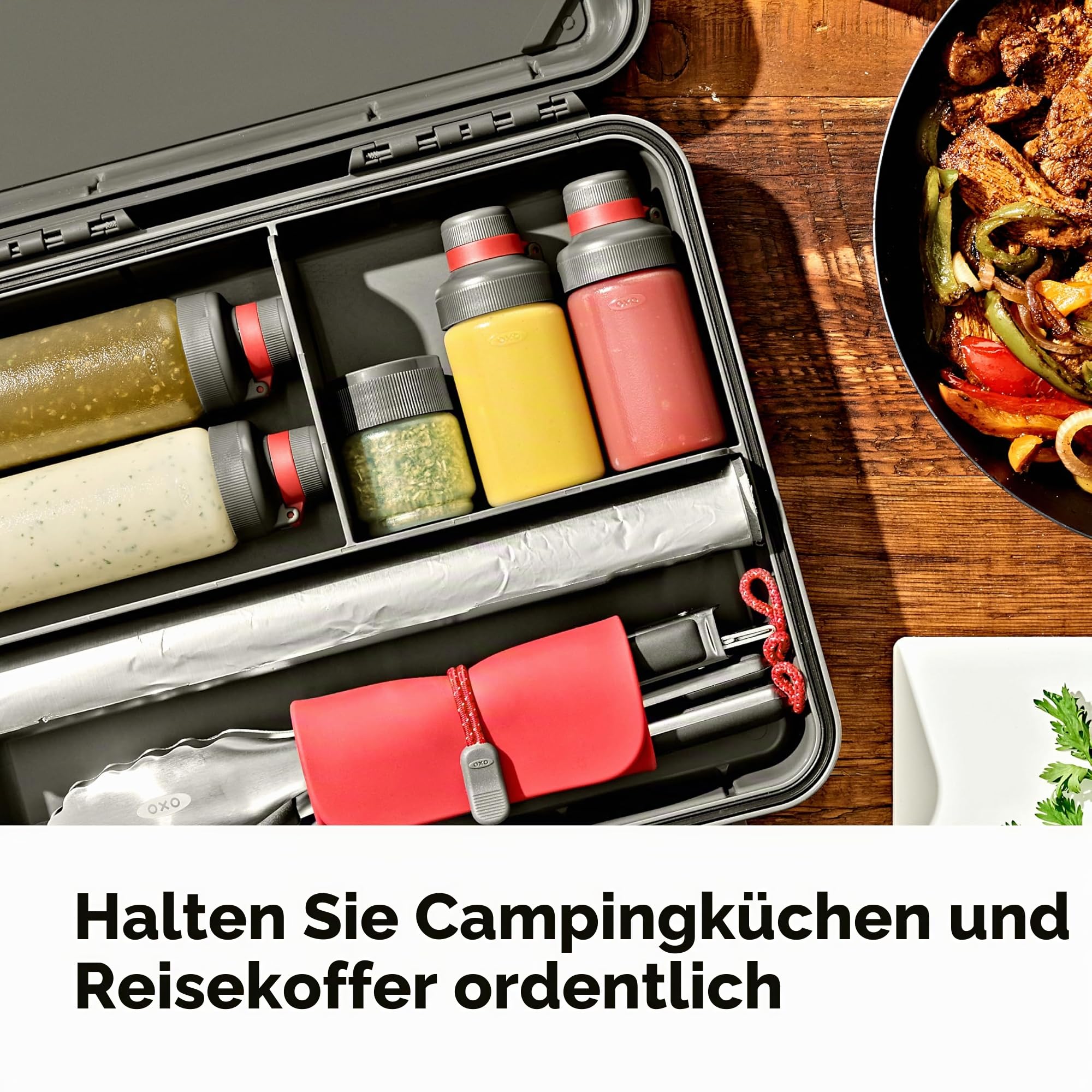 OXO Outdoor Gewürzstreuer & Quetschflasche Set 7-teilig
