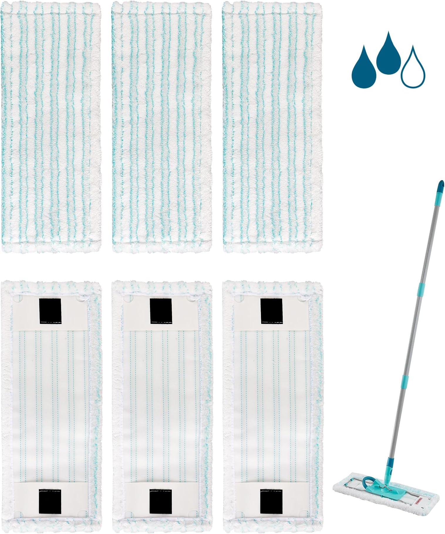 Leifheit Set CLEAN Twist M Flachwischer Ergo 2.0, Bodenwischer mit Supersoft Bezug für