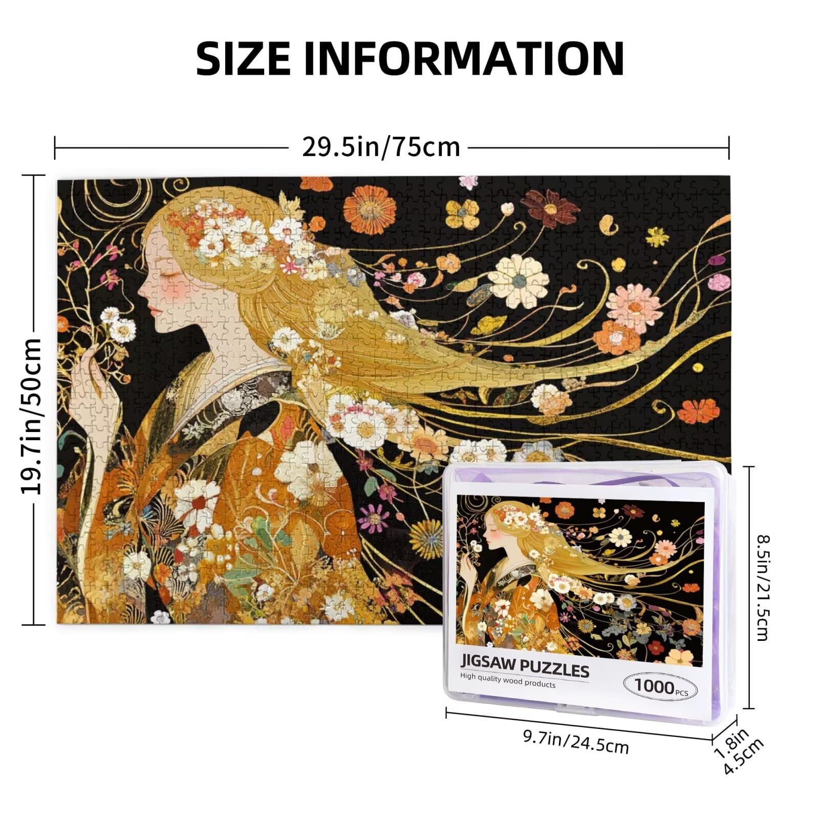 Puzzle kwiatowe, 3000 elementów, Gustav Klimt, puzzle dla dorosłych, z pudełkiem na prezent, "zrób to sam", duże drewniane puzzle dla dorosłych, gra zręcznościowa dla całej rodziny, prezenty dla