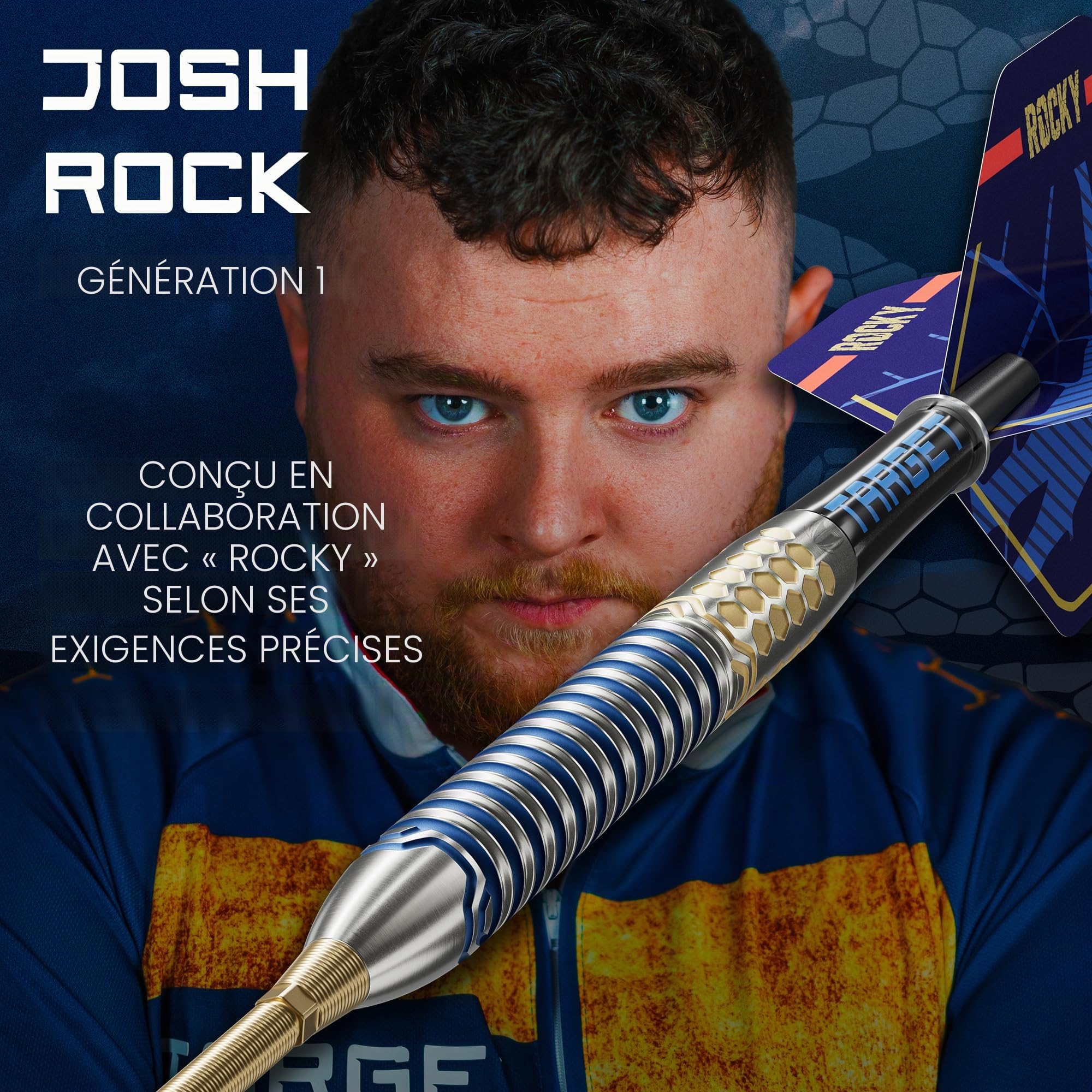 Target Darts Josh Rock Gen 1 Steel Tip Swiss Point Darts, 90% Tungsten Darts, Generation 1, 22G/23G/24G/25G | Jeu de fléchettes à Pointe en Acier, fléchettes de Joueur avec Pointes Swiss Storm Nano