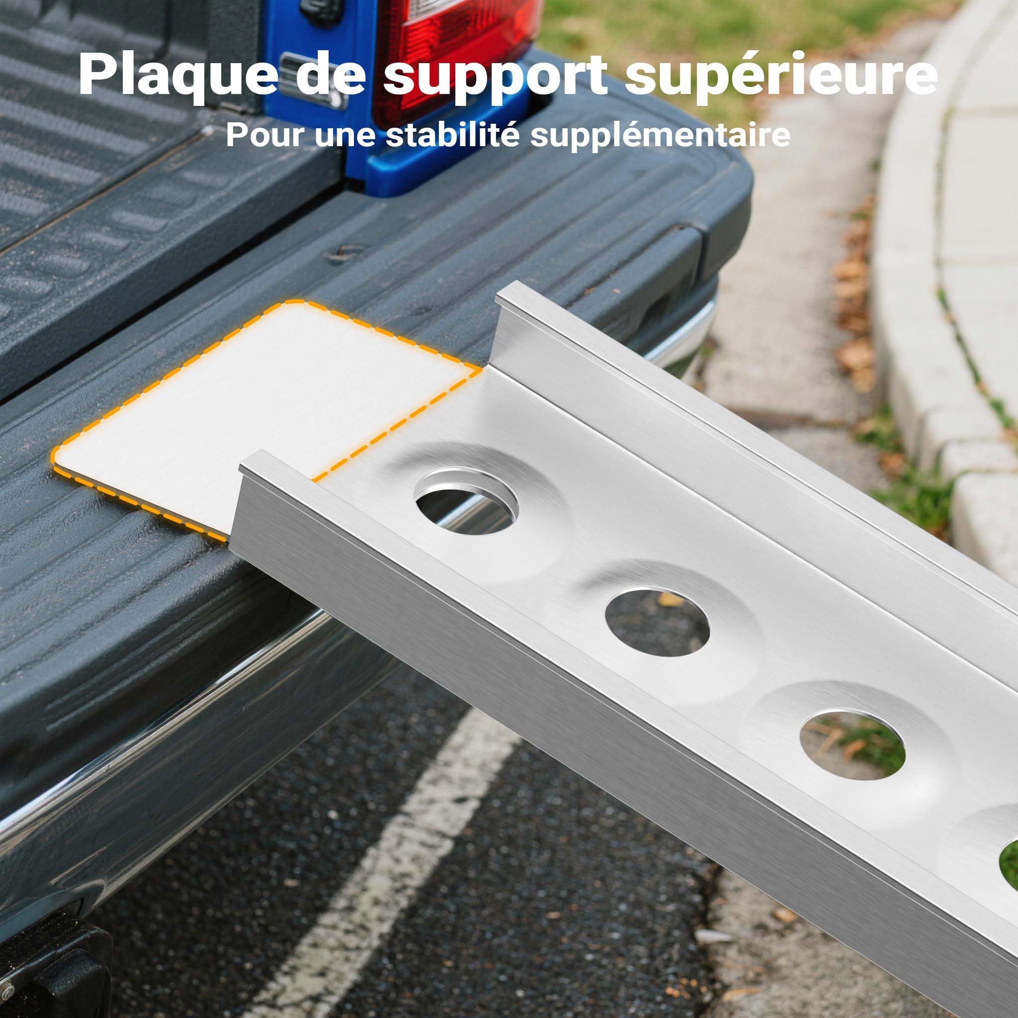 Wiltec Rampe de Chargement 1630 x 158 mm – capacité de Charge Max. 180 kg – Profil à Trous – en Aluminium – Rampe d'accès Utilitaire Moto ATV Quad remorque