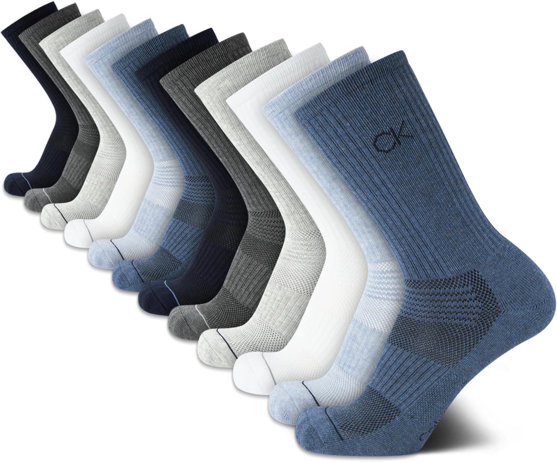 Mens 12 Pack Cushion Crew Socks