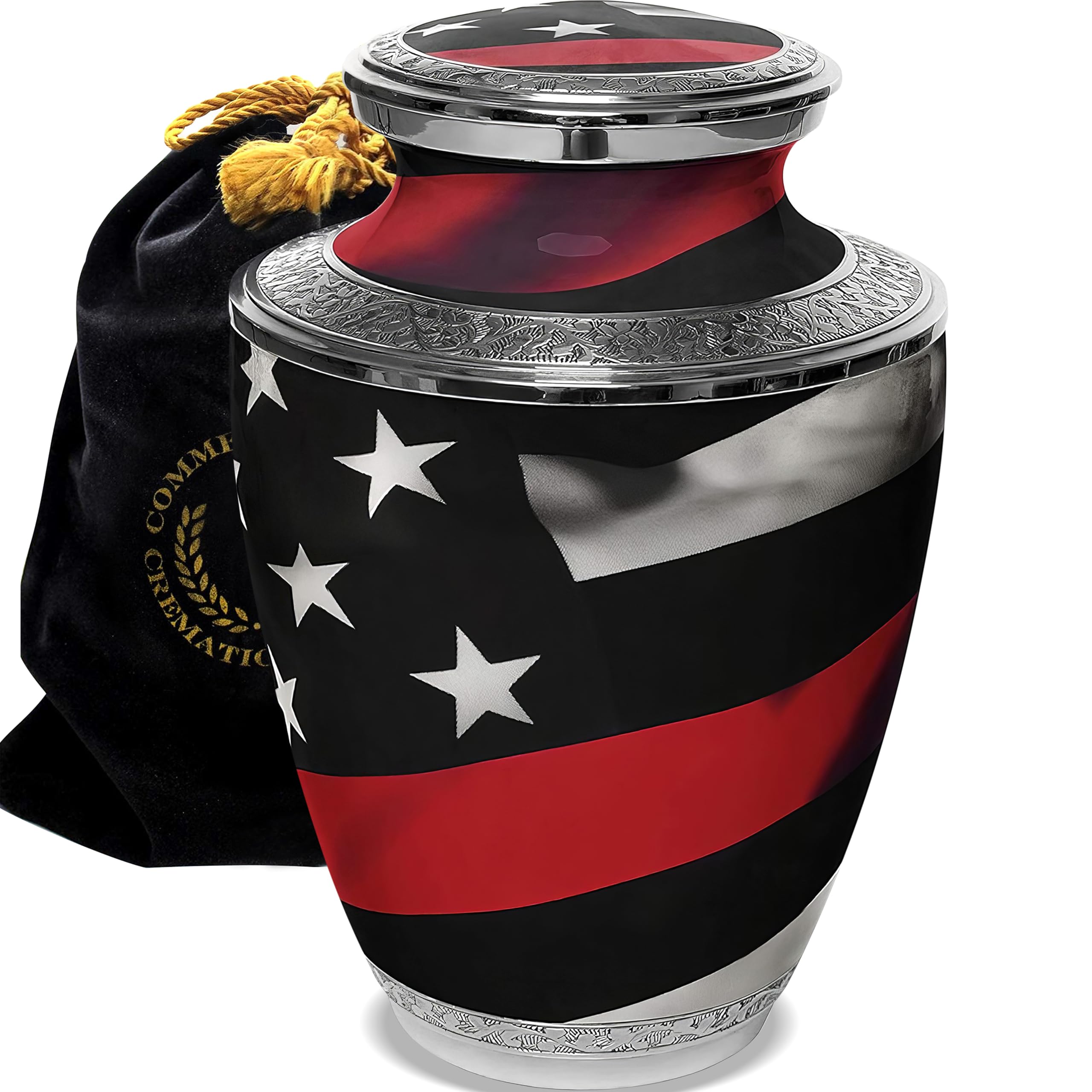 Red Line Flag Cremation Urns for Human Ashes Adult Man &amp; Urns for Ashes