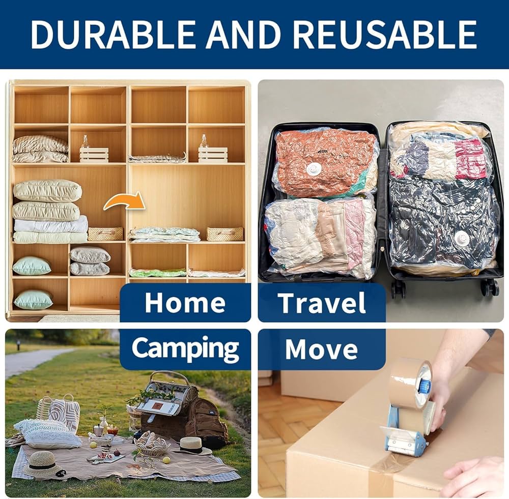 Aazon.co: Vacuu Storage Bags With Electric Pup, 10 Large Space Saver Bags Vacuu Seal Bags