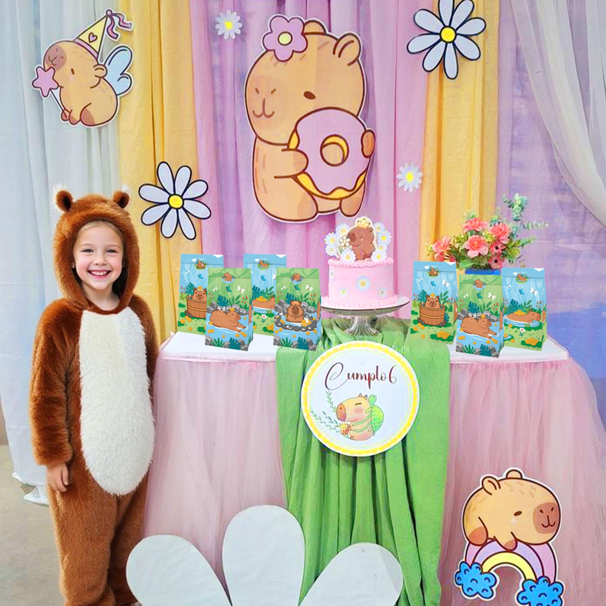 12 Bolsitas De Dulces Con Temática De Capibara Para Fiestas - Detalles Para Cumpleaños, Baby Showers Y Celebraciones