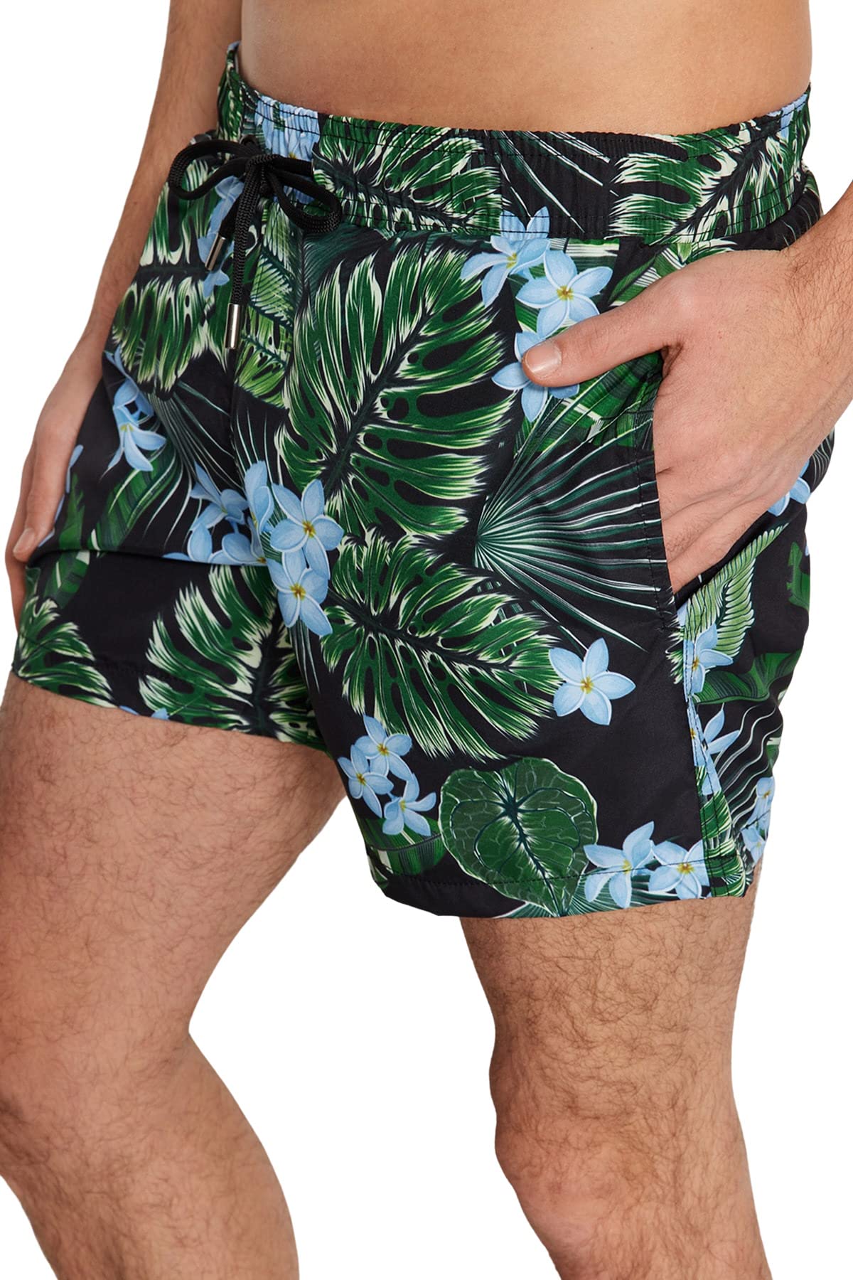 Trendyol Herren Schwarz Normal Waist Swimming Shorts Baby Badebekleidung, Black,