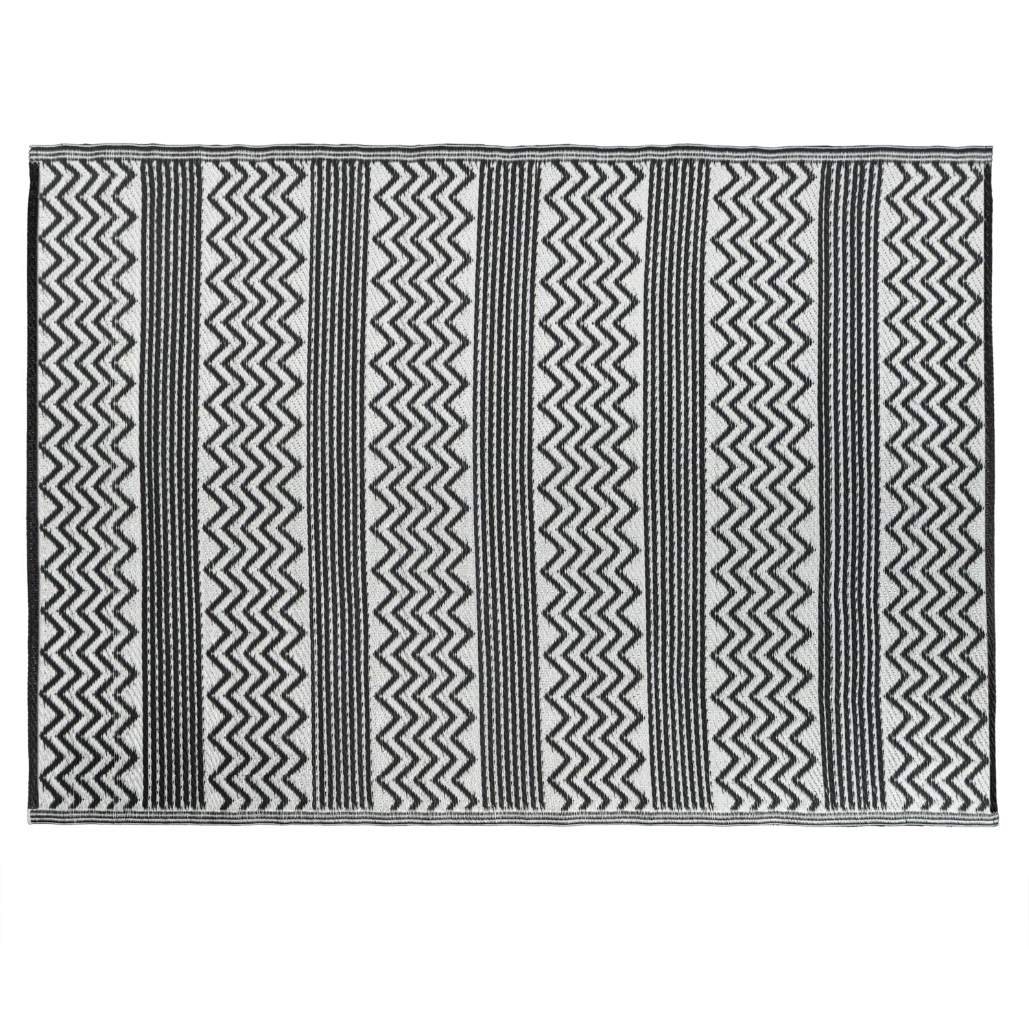JVL Lightweight Reversible Plastic Woven Outdoor Rug, 120x170cm, ZigZag