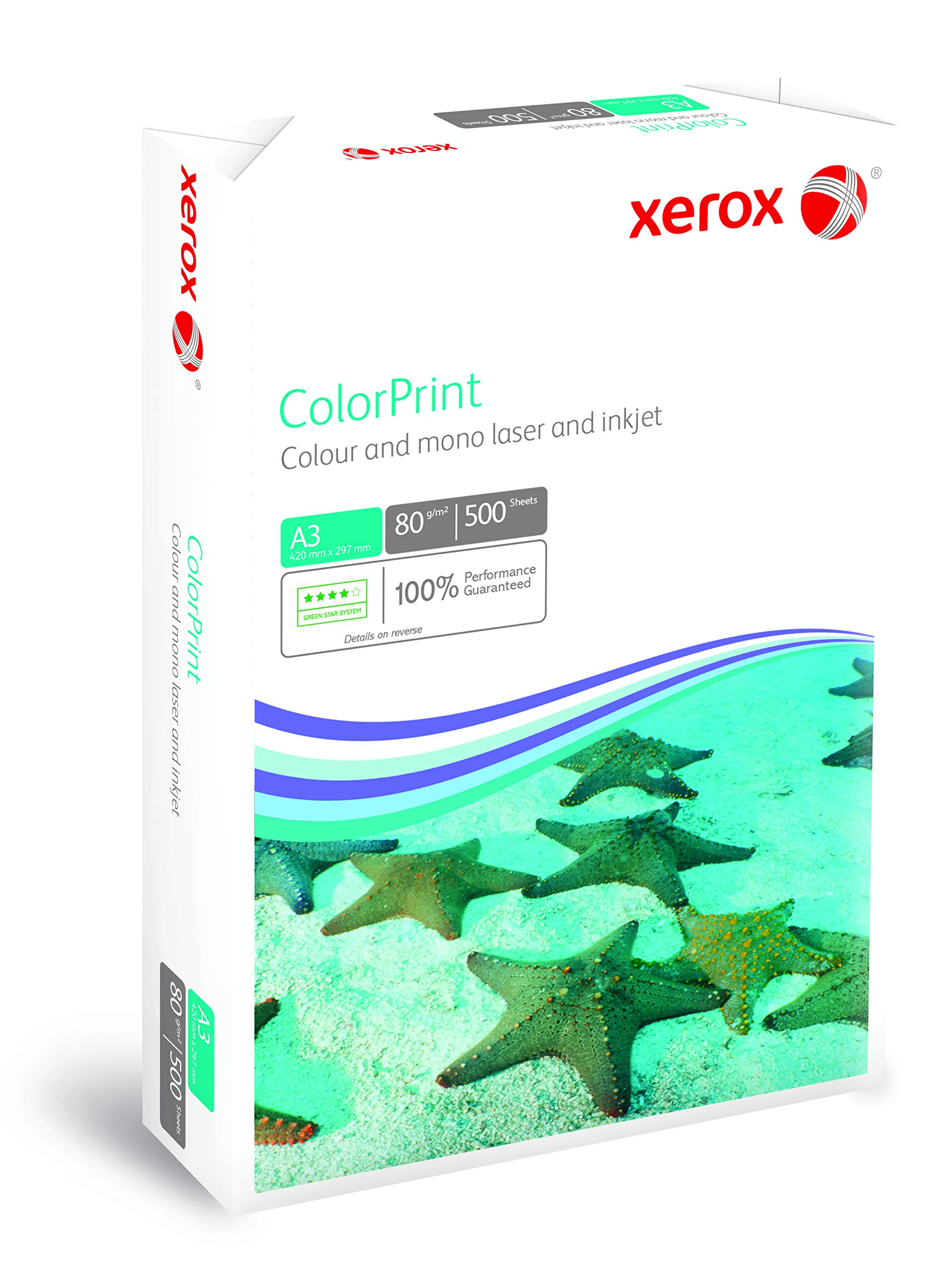 Xerox 003R95249 Premium Farblaser-Papier Druckerpapier DIN A3, 80 g/m², 500 Blatt pro Pack, weiß