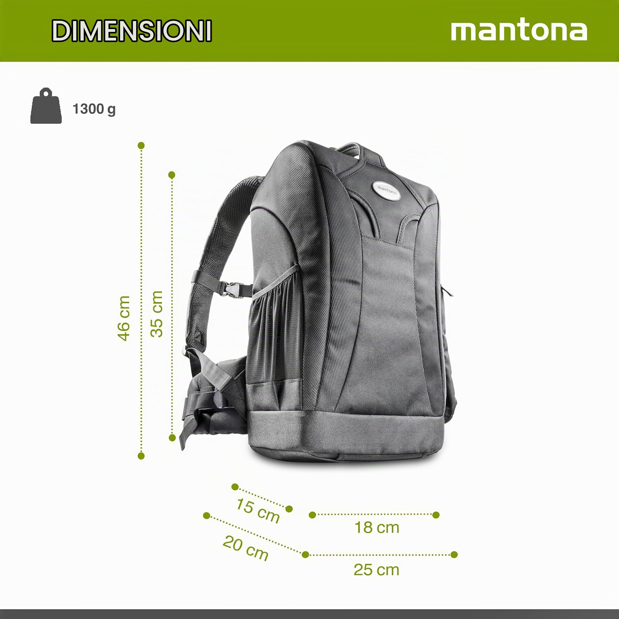 Mantona Trekking Fotorucksack – DSLR Kamerarucksack Kameratasche mit Regenschutz, 17947, Schwarz