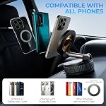 Support de téléphone de voiture magnétique sous vide:[2025 Mise à jour] pour Magsafe Car Mount, [89LB Suction] en tableau de bord pare-brise - 360° pliable support de téléphone iPhone 17 Pro Max16/15/14/13/12 Plus
