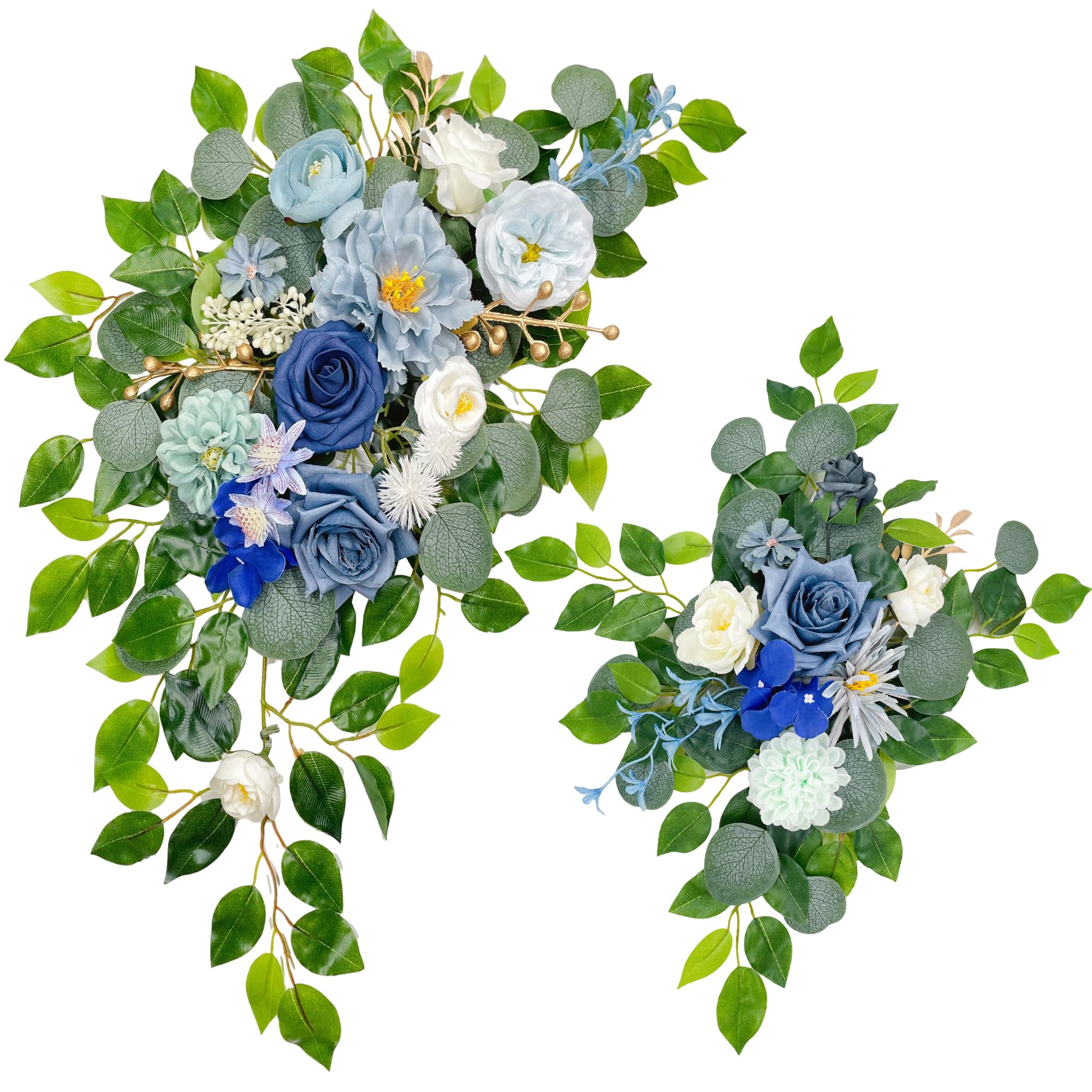 Photo 1 of BMQDSM Wedding Welcome Signs Floral(Pack of 2)?Wedding Arch Flowers for Wedding Decorations and Reception Backdrop Decoration (Blue)