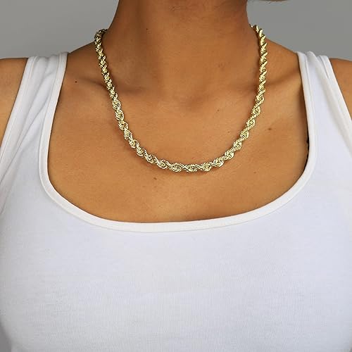 Miniatura 8 de Nuragold Collar de cadena de oro amarillo de 14 quilates de 0.276 in con corte de diamante, joyería para hombre de 18, 20, 22, 24, 26, 28, 30