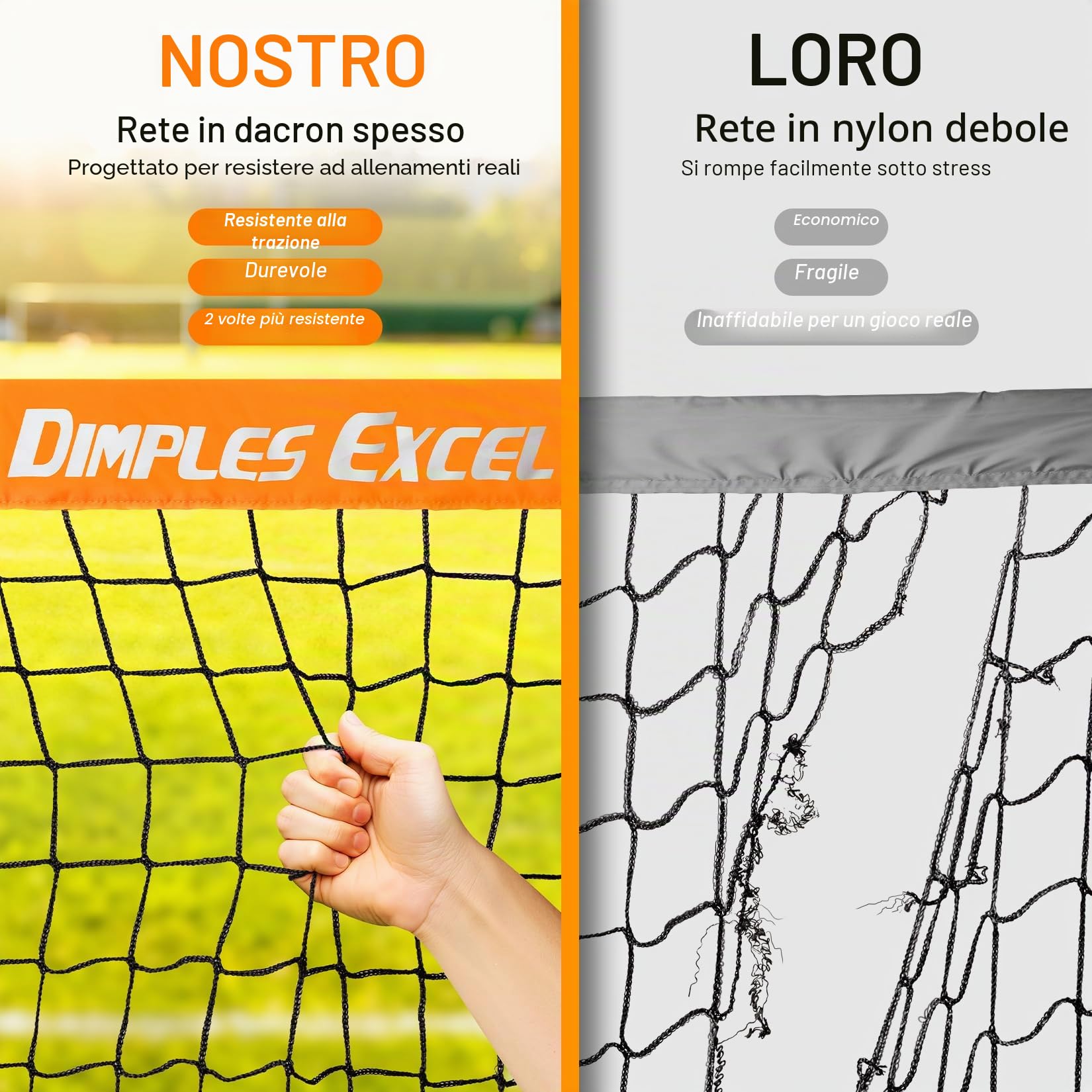 Dimples Excel Porta da Calcio Pieghevole 120x90 152x110 213x152 cm Rete da Giardino con Pallone