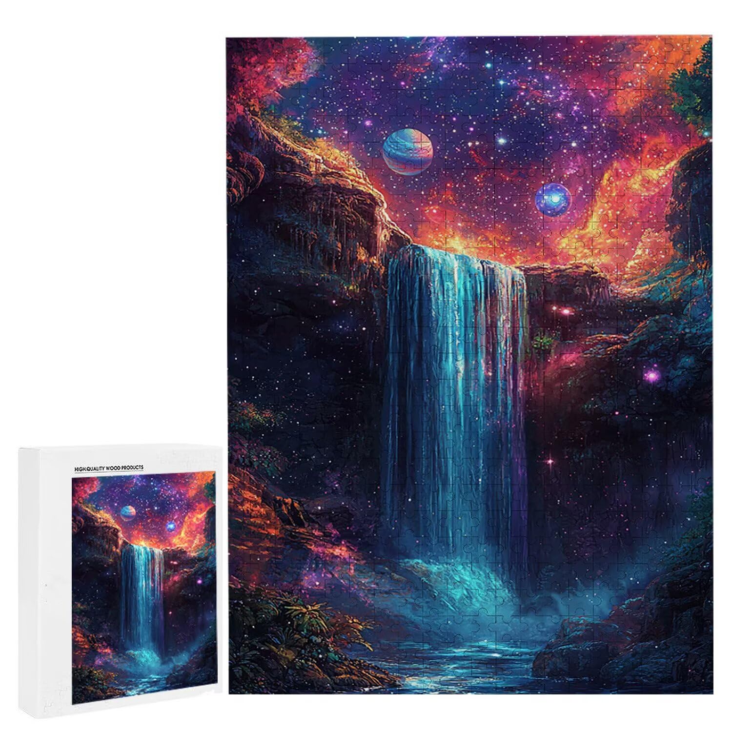 1500 Pezzi di Puzzle, Cascate del pianeta1500 Pezzi di Puzzle per Adulti, Regalo di Anniversario e Natale, Decorazione Della Casa, Prevenzione Della Degenerazione Cerebrale Negli Anziani v-911