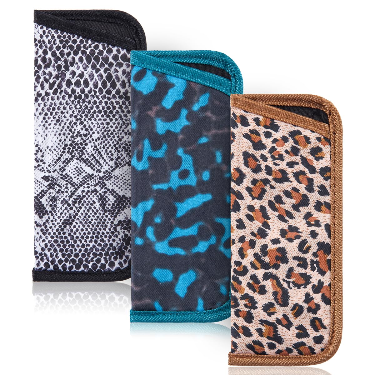 TRIUMPH VISION Reading Glasses Pouch Eyeglass Sleeve Soft Case Slim 3 Pack