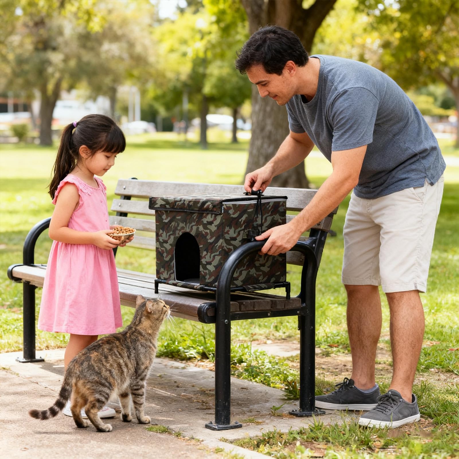Casa Per Gatti Da Esterno Tenda Isolata E Calda | Casa Esterna per Gatti con Base Sollevata e Finestra Trasparente per Inverno Per Polli Coniglietti Inverno Patio Balcone