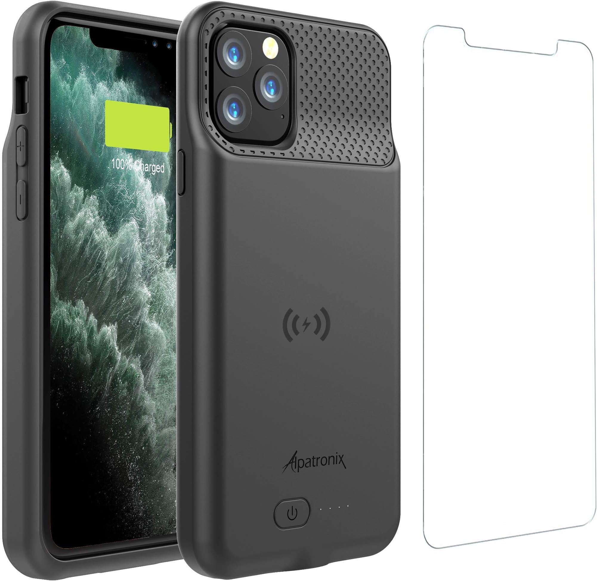 Alpatronix Battery case for iPhone 11 Pro Battery Case, 4200mAh Slim Portable Protective Extended Charger Cover with Wireless Charging Compatible with Apple Pay, CarPlay - BXXI Pro - (Black)