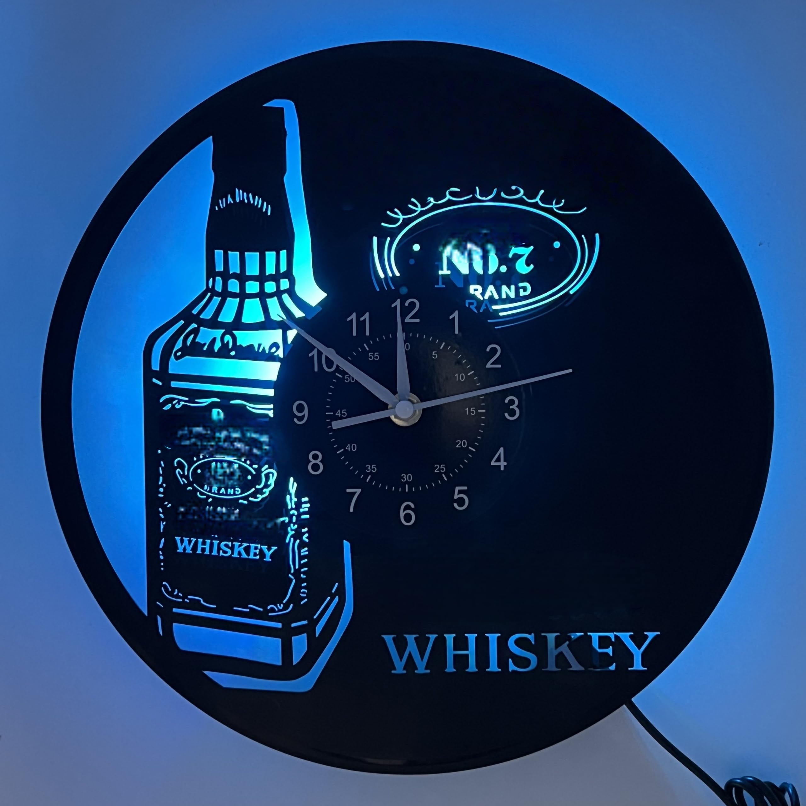 LED Große Wanduhr im Vintage-Stil, schwarz rund, Metall geräuschlos Nicht tickend, batteriebetrieben, 30cm,11.8 Zoll römische Ziffern, Uhren für Wohnzimmer, Schlafzimmer, Küchen wanduhr