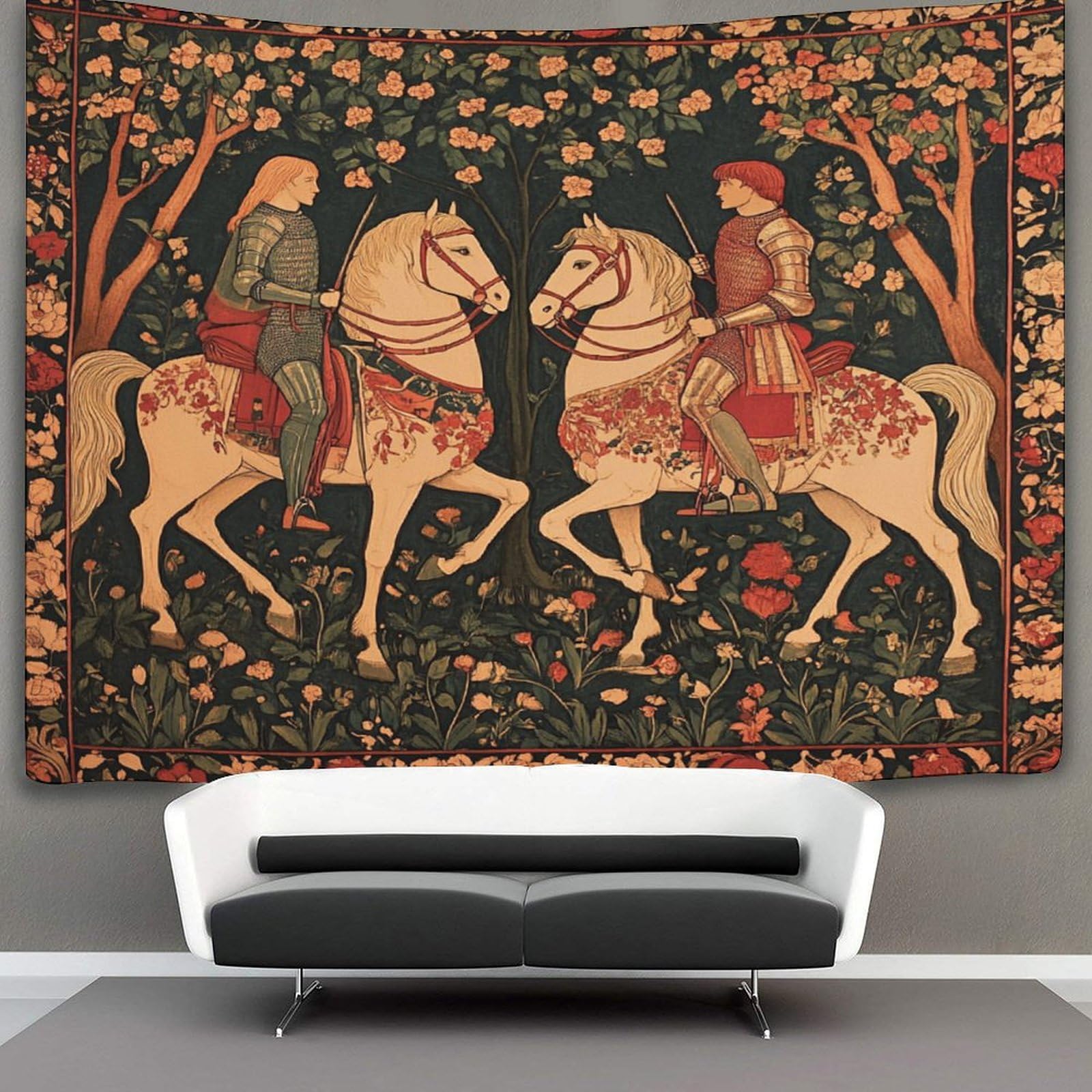 Kaiyun Style-7 Medieval Knight Tapestry,On Horseback Wall Hanging,Wall Art For Bedroom Aesthetic Home Decoration For Living Roombedroom 70Cmx100cm
