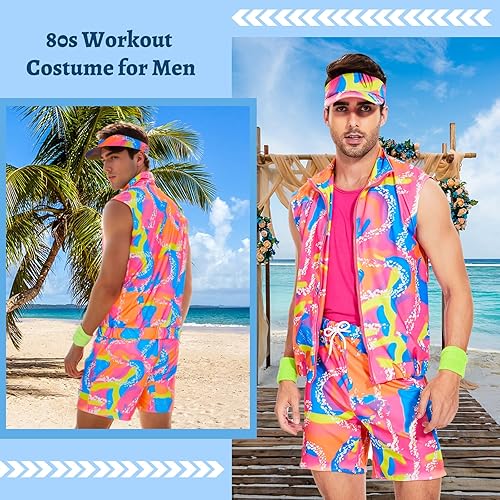 Miniatura 6 de Disfraz de entrenamiento de los años 80 para hombres, disfraz de Halloween para parejas, traje de entrenamiento de los años 80 y 90 para hombre
