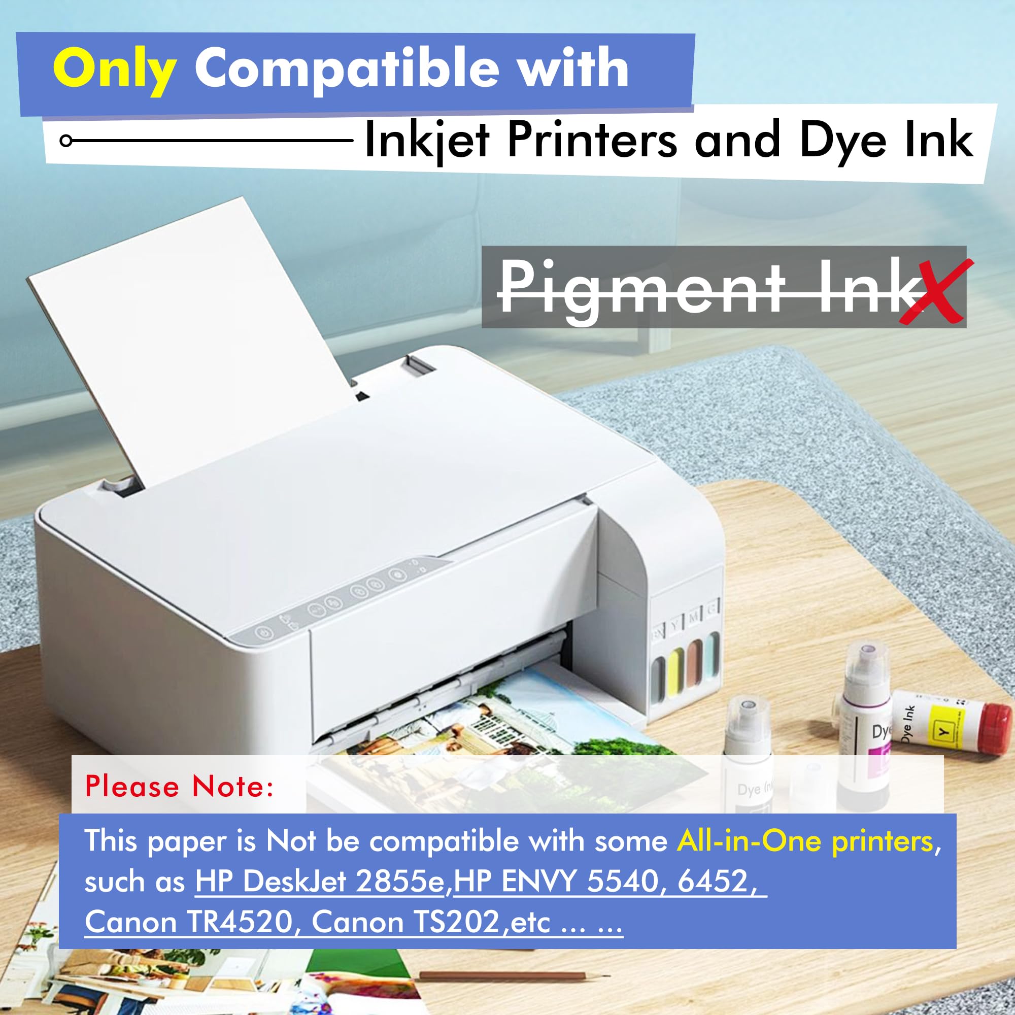 Koala - Papel fotográfico grueso de doble cara, brillante, pesado, 8.5 x 11 pulgadas, 80 libras, 100 hojas, cartulina de 300 g/m², compatible con impresora de inyección de tinta